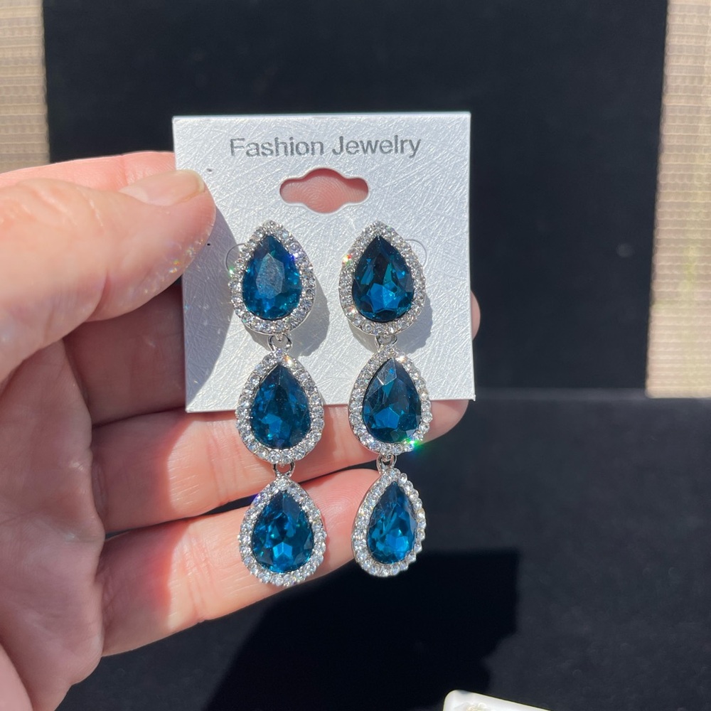 Royalty blue chandelier earrings